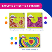 Fevicryl Tie & Dye Multicolor Kit | Complete DIY Fabric Colour Kit with 4 Acrylic Colour, 1 x 2 feet Fabric, 4 Squeezy Bottles | Ideal for Gifting, Beginners & Art Enthusiasts