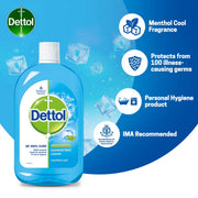 Dettol Liquid Disinfectant for Multi-Purpose Germ Protection, Menthol Cool, 200 ml (Pack of 2)