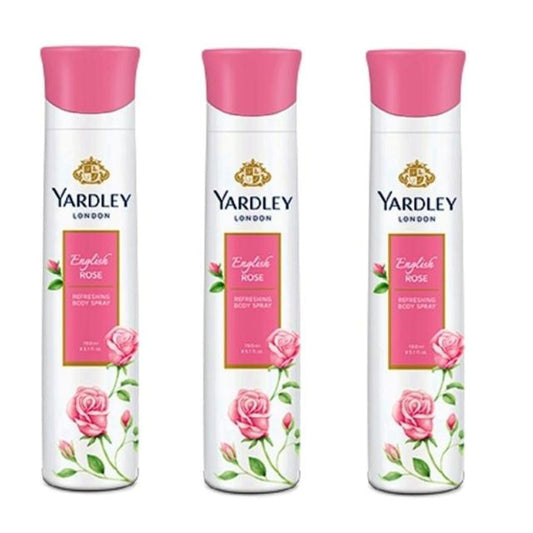 Yardley London English Rose Deodorant Spray For Women 150-Ml (Pack Of 3)