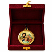 DIVINITI 24K Gold Plated Double-Sided Religious Pendant with Premium Gift Box, Spiritual Locket for Men & Women, Devotional Jewellery for Gifting & Everyday Wear | Holy Family & Holy Cross - CLR Pendant