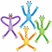 Toy Imagine Telescopic Suction Toys, Giraffe Style, Pack of 4