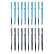 Hauser Sonic 0.55 mm Gel Pen Combo Pack | Comfortable Grip With Smudge Free Writing | 10 Pcs Blue Ink & 10 Pcs Black Ink