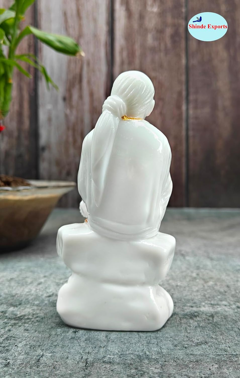 SHINDE EXPORTS shirdi saibaba Marble Idol Statue murti Home Murty for car (4.5 inches)