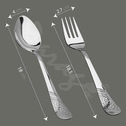 Parage 12 Pieces Stainless Steel Cutlery Set, 18.5 cm, Premium Cutlery for Home & Kitchen, Luxury Dining Tableware Gift for House Warming, Silver Imperial Design (6 Table Spoons & 6 Table Forks)