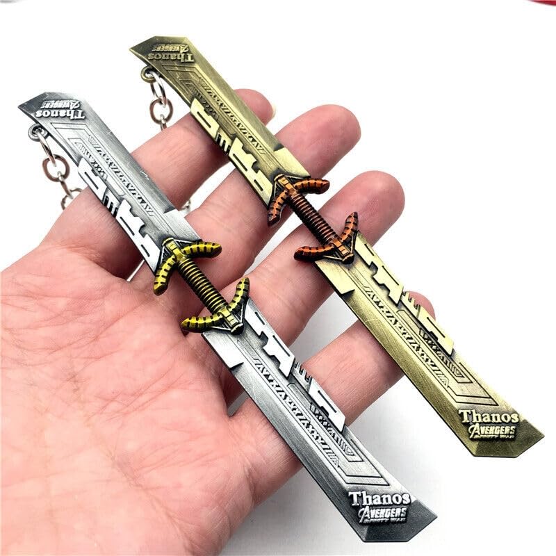 YaaNatural Yaa Catchy Avengers Thanos hand with all Infinity Stone Gauntlet and Double-Bladed Sword KeyChain Key ring best Gift for (Thanos Lovers) Keychains