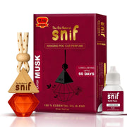 The Old Natural Snif Diamond Hanging Car Perfume | Car Air Freshener with Refill Pack (Lavish Musk 10ml + 15ml Refill Pack)