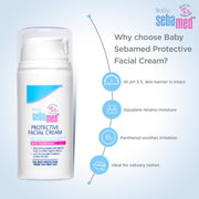 Sebamed Baby Protective Facial Cream | pH 5.5 | Baby Face Cream | Vitamin E for Soft Skin | Ideal for Salivary Rashes | 100ml