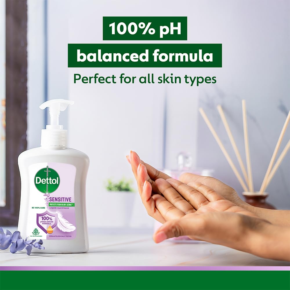 Dettol Sensitive Liquid Hand Wash Pump - 200 ml (Pack of 2)