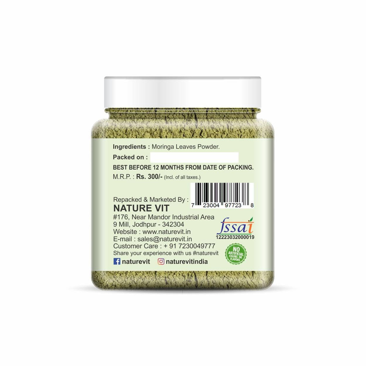 NatureVit Pure Moringa Leaf Powder 100g | Natural Superfood Supplement | Rich in Vitamins, Minerals & Antioxidants | Vegan & Gluten-Free