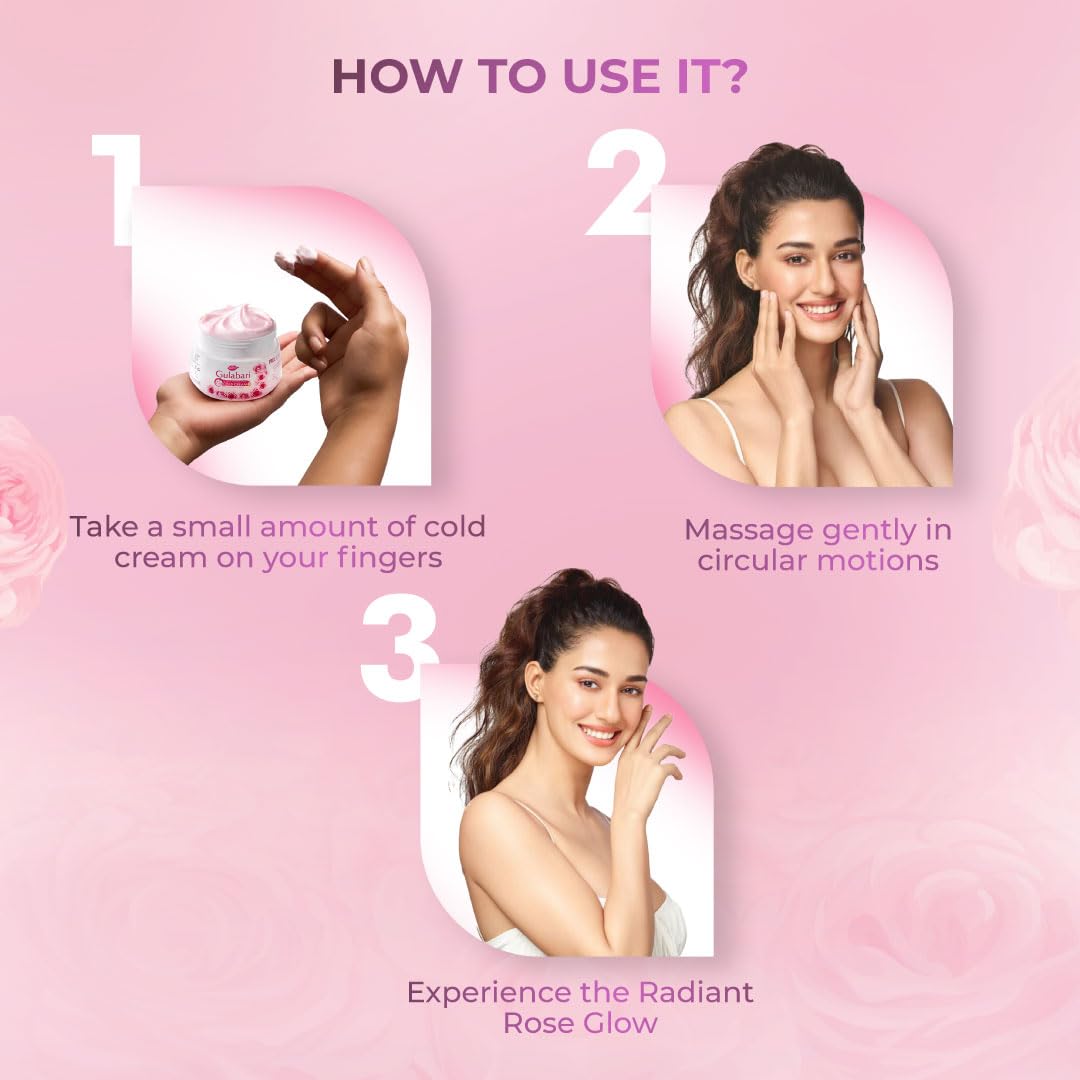 Dabur Gulabari Moisturizing Cold Cream 100gm + Lip Balm 8gm (Free) | With Goodness of Natural Rose Oil & Vitamin E | Intense Hydration and Deep Moisturization | For Smooth & Soft skin | All Skin types