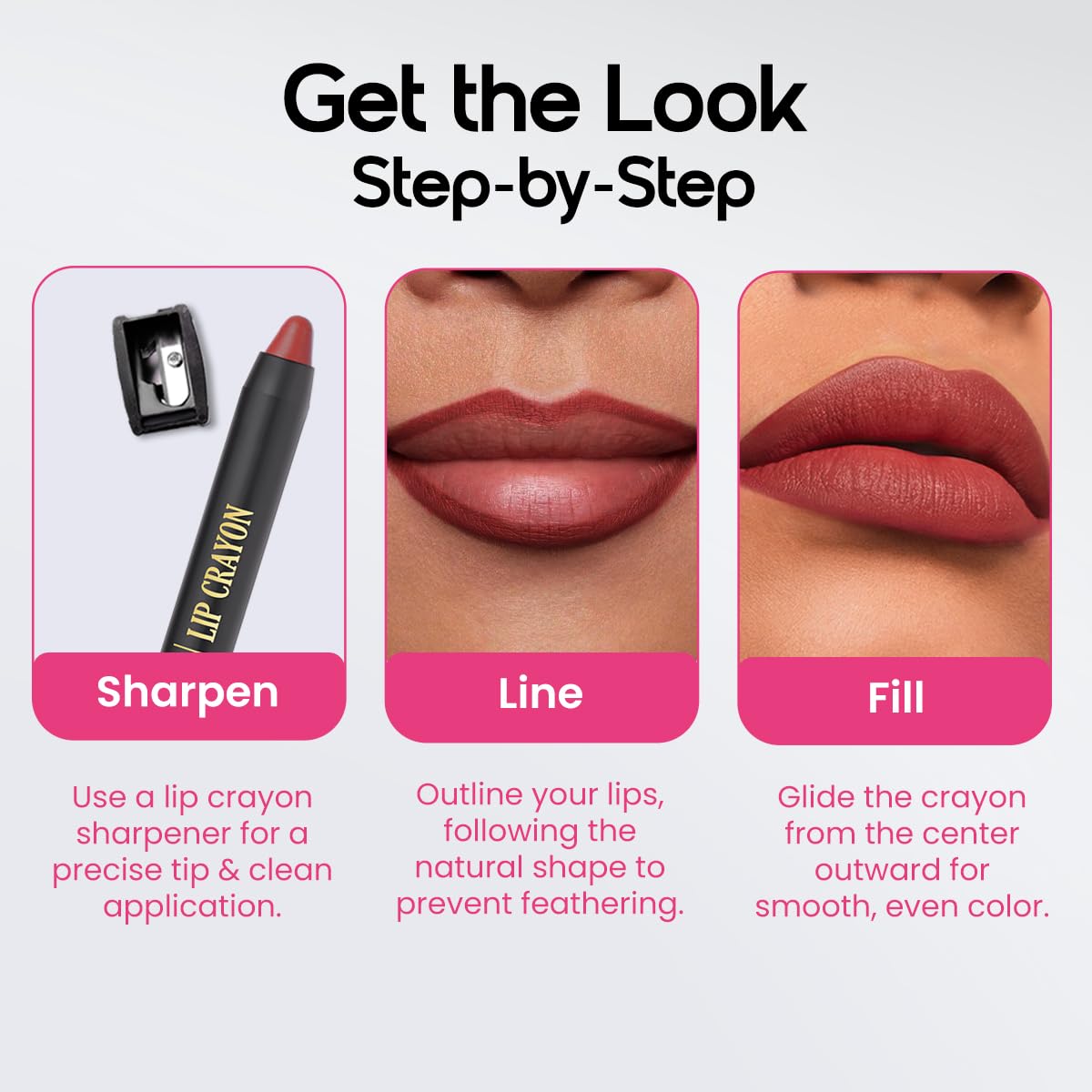 INSIGHT Long Lasting Lip Crayon – All-Day Comfort | Matte Finish | Waterproof | Non-Transfer | Non-Sticky | Enriched with Vitamin E & Kojic Acid | Sharpenable Tip | Full Coverage | Lightweight Lipstick (Smokey Rose) – 7g