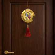 Diviniti 24K Gold Plated Ram Sita Double Sided Hanging with Hanuman Ji for Home Entrance Door, Vastu Spiritual Decor, Religious Hanging, Blessings, Protection & Positive Energy Gift Item