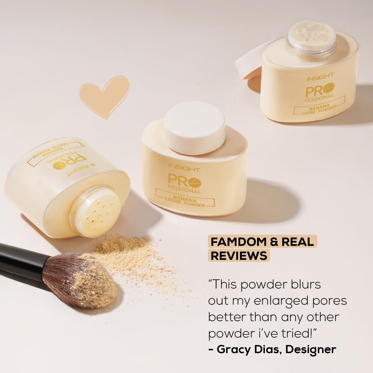 INSIGHT Professional Banana Powder (35g) | Oil Control Matte Finish | Long lasting Wear | Flashback free | Non Cakey Formula | Full Coverage for All Skin Types