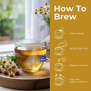 BLUE TEA - Chamomile Tea For Sleep - 25 Tea Bags - Plant Based | Get a good Sleep | Relaxation | Stress Relief | Caffeine Free - Flower Based - Herbal Tea | Single Tear Tea Box | Easy Pull Sachets