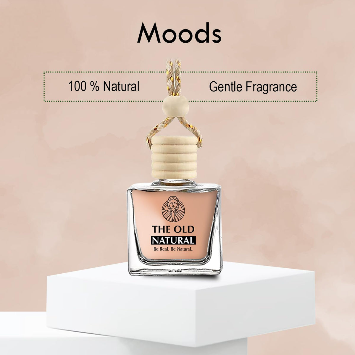 The Old Natural Car Freshener with Essential Oils Fragrance in Glass bottle with Wooden Diffuser Lid | Car Perfume 30ml