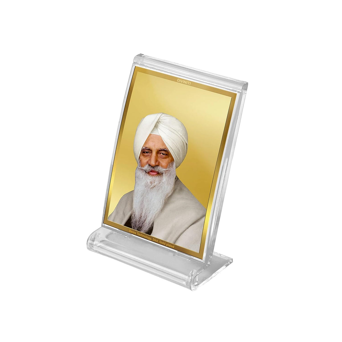 DIVINITI 24K Gold Plated Religious Car Dashboard Frame | Premium God Idol Frame for Car, Home Mandir & Office Table | Spiritual Gift, Decorative Showpiece | Radha Soami