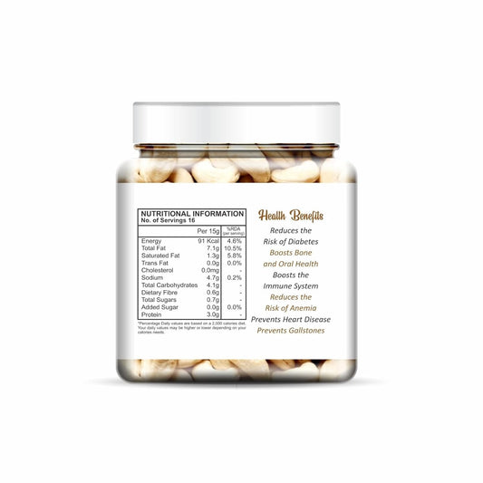 NatureVit Cashew Nuts Unsalted 250g | Premium Whole Kaju | Natural Healthy Snack | Rich in Protein & Minerals