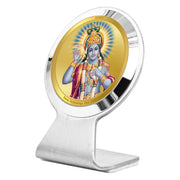 DIVINITI 24K Gold Plated Religious Car Dashboard Frame | Premium God Idol Frame for Car, Home Mandir & Office Table | Spiritual Gift, Decorative Showpiece | Vishnu Ji