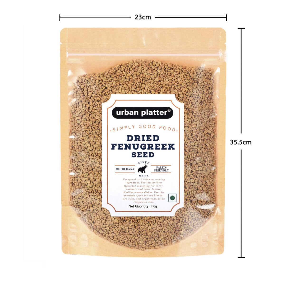 Urban Platter Dried Fenugreek (Methi) Seeds, 1000 g
