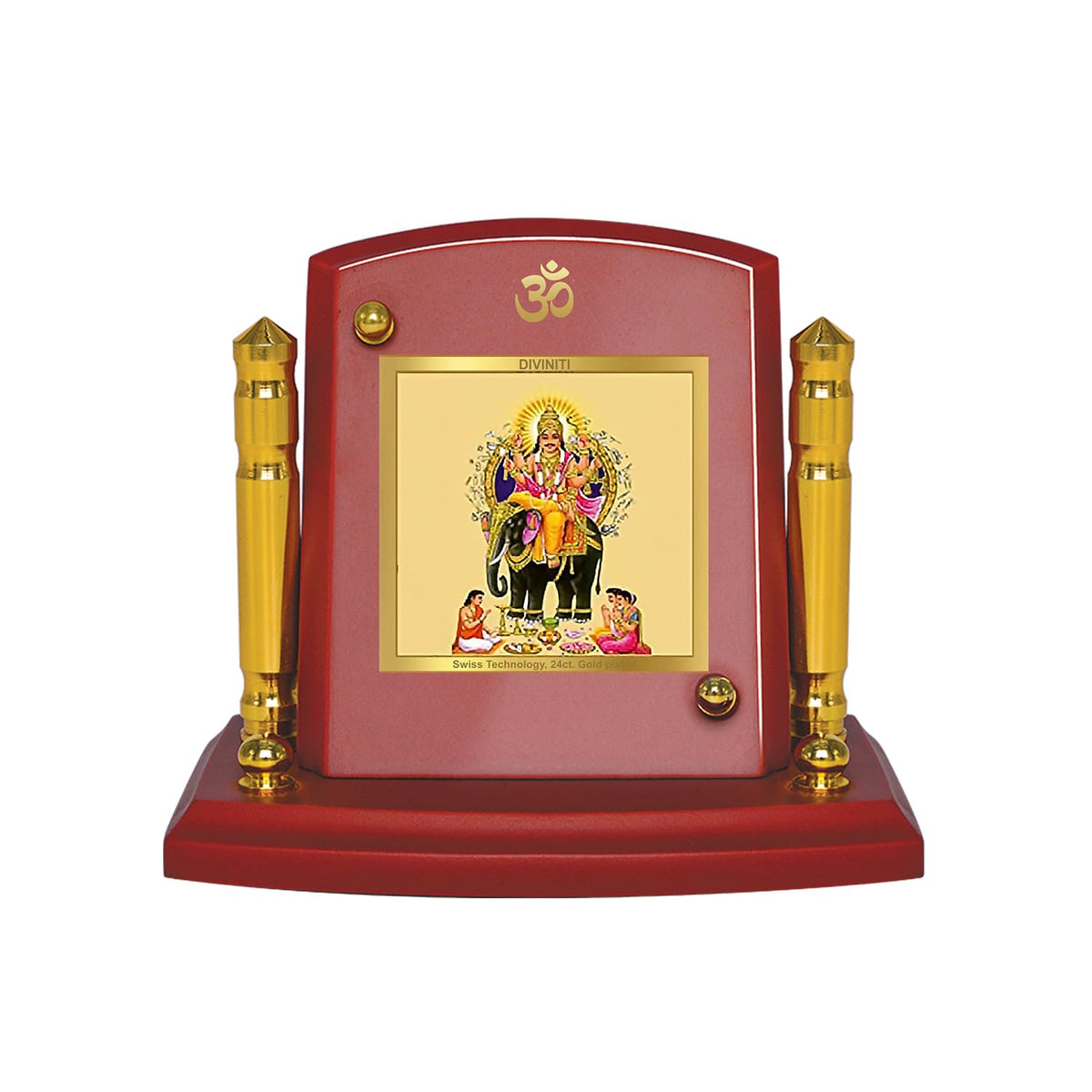 DIVINITI 24K Gold Plated Religious Car Dashboard Frame | Premium God Idol Frame for Car, Home Mandir & Office Table | Spiritual Gift, Decorative Showpiece | Vishwakarma