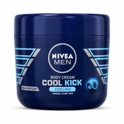 NIVEA MEN Cool Kick Body Cream for Normal to Dry Skin, 48H Moisture, Cooling Effect, Fast-Absorbing Non-Sticky Formula, 400 ml