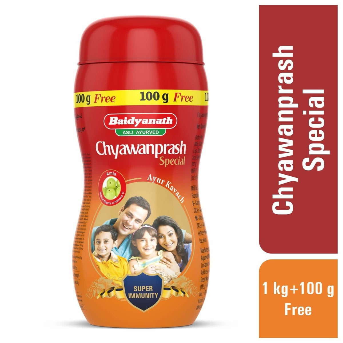 Baidyanath Asli Ayurved Chyawanprash Special, 1kg + 100g Free for Adults & Kids & Baidyanath Asli Ayurved Kesari Kalp Royal Chyawanprash 1 Kg - Enriched With Gold, Silver And Saffron, Pack of 1