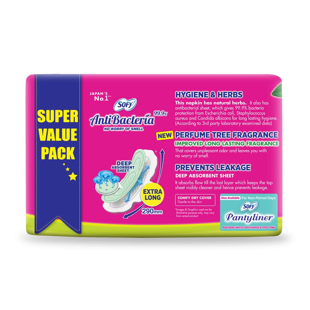 Sofy Anti Bacteria Extra Long Sanitary Pads - Slim (Pack of 96 Pads)