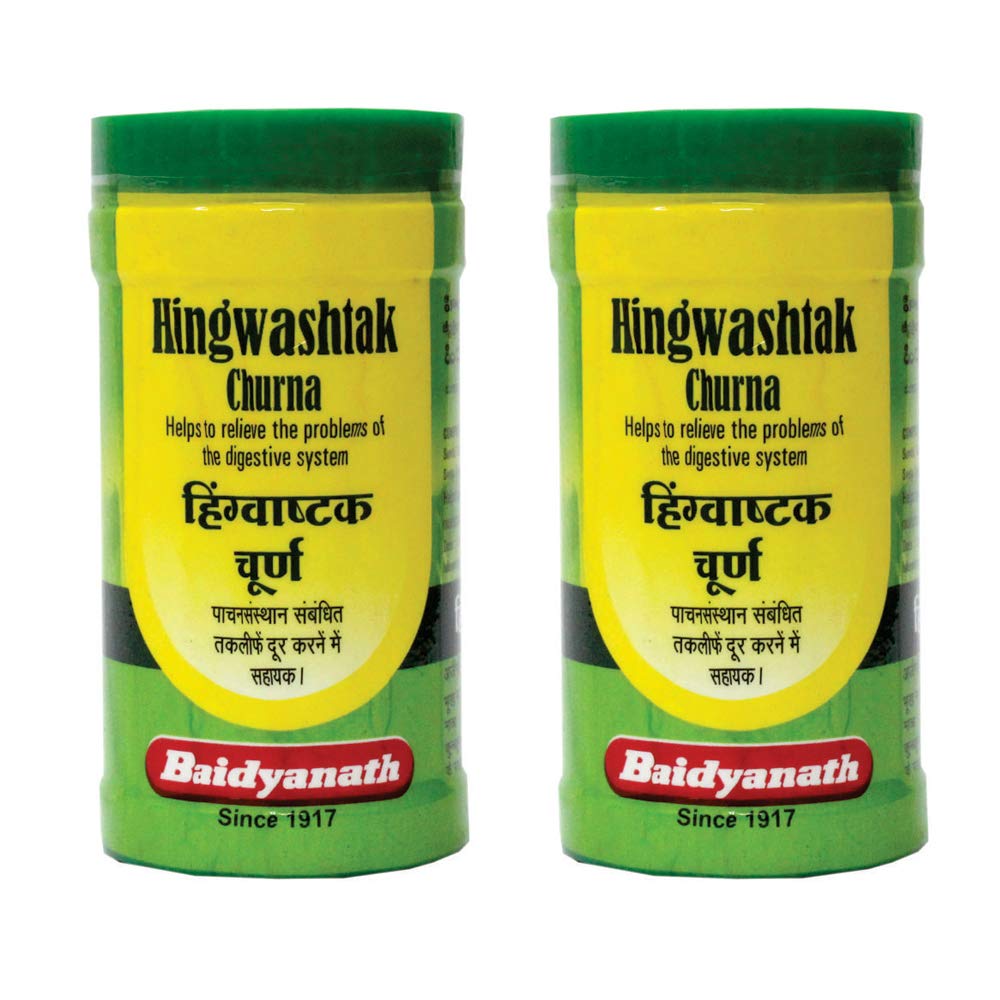 Baidyanath Asli Ayurved Hingwashtak Churna - 60 gm (Pack of 2) - Indigestion | Herbal Churna with Hing & Ajwain for Stomach Discomfort & Appetite