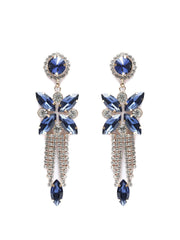 Priyaasi Contemporary Blue American Diamond Drop Earrings