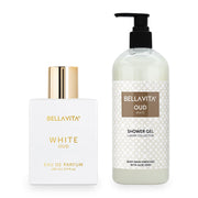 Bella Vita Luxury White Oud EDP Premium Long Lasting Fragrance Perfume 100ml & Shower Gel for Deep Cleansing, Hydrating, Softer Skin with Aloe Vera 500ml