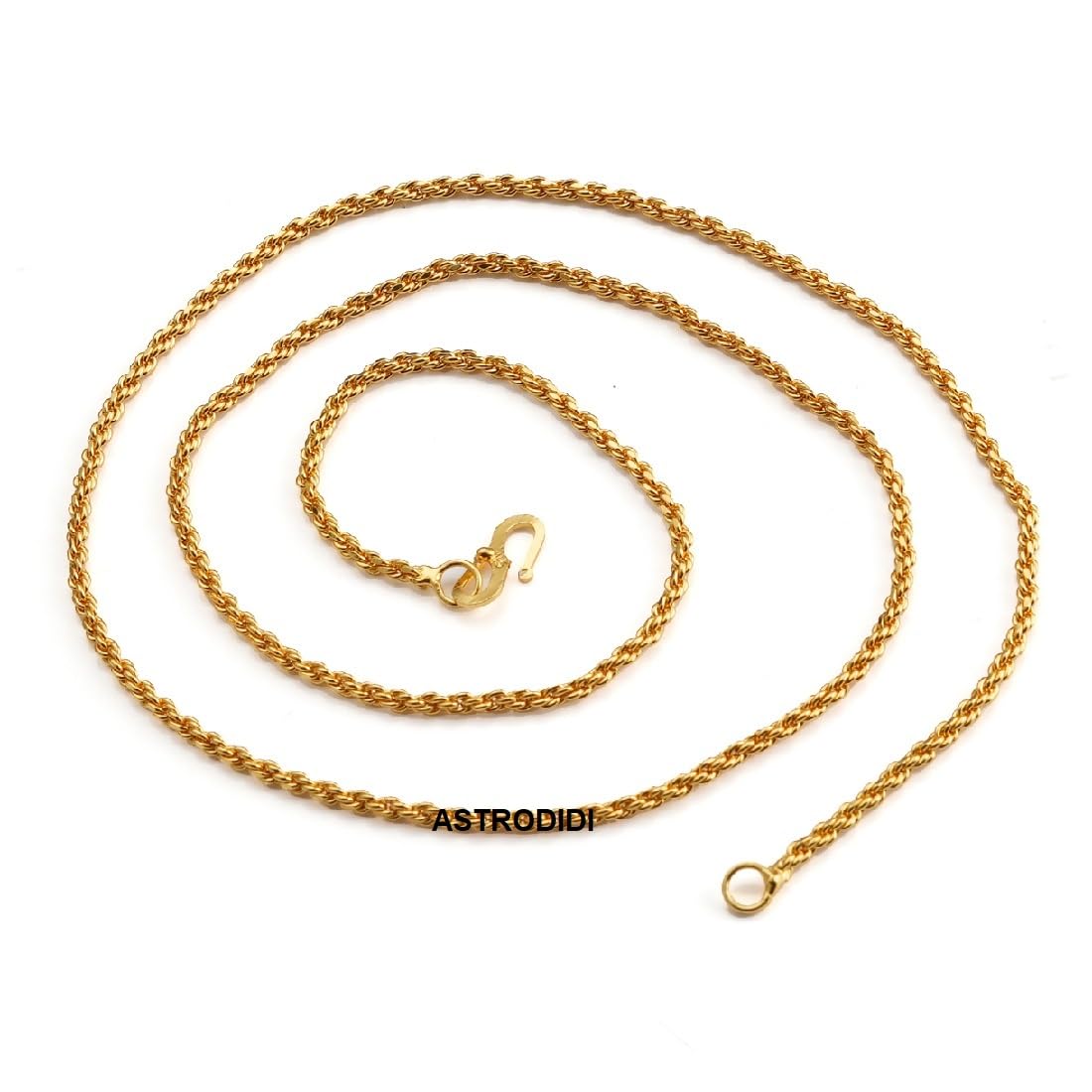 ASTRODIDI Gold Plated Chain | 24 Inch Stylish Light Weighted Golden Brass Neck Chain For Girls Women Men Boys (CHAIN-BALA-17)