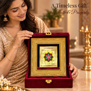DIVINITI Siddh Energised Maha Lakshmi Yantra | 24k Gold Plated Foil Prosperity Vastu Frame for Home, Office & Puja Room | Premium Gift Box | Spiritual Yantra for Wealth, Fortune & Prosperity | 12 X 11 CM