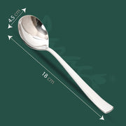 Parage 6 Pieces Stainless Steel Soup Spoon Set for Home & Kitchen, 18.5 cm Long, Perfect for Soup and Stew, Set of 6, Silver