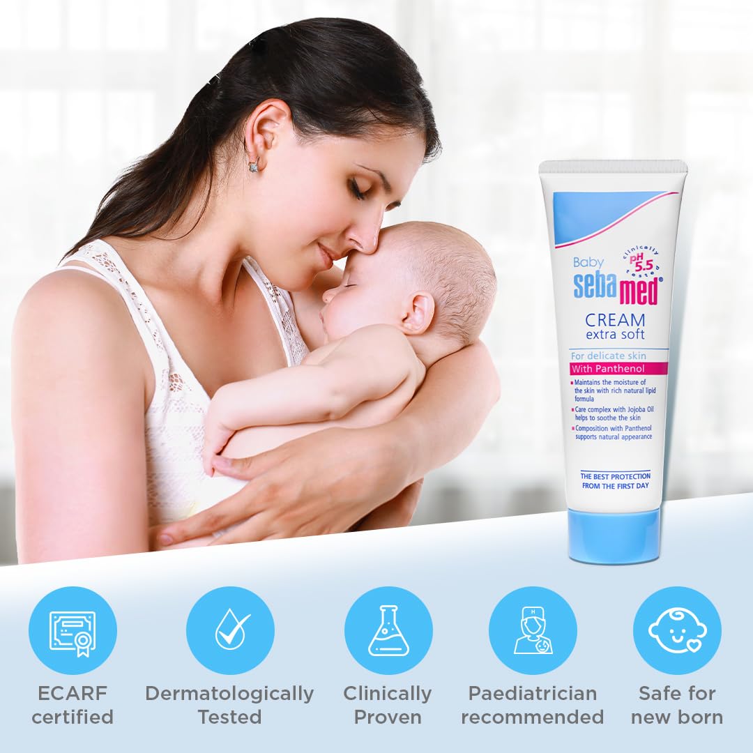 Sebamed Baby Cream Extra Soft|pH 5.5|Ideal for Dry Skin|50 ml (Pack of 3)