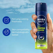 NIVEA Men Fresh Power Deodorant Spray , 150Ml, Pack Of 1