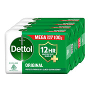 Dettol Original Bathing Soap Bar with 12 HR protective shield (400gm) | Kills 99.99% Germs, 100g (Pack of 4)