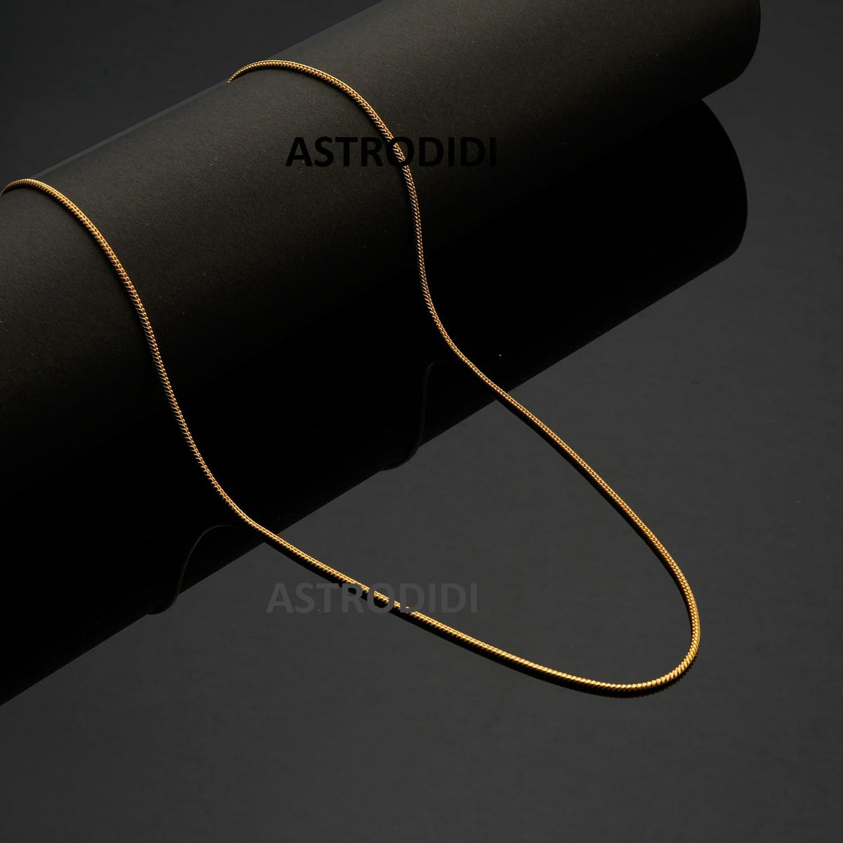 ASTRODIDI Gold Plated Chain | 24 Inch Stylish Light Weighted Golden Brass Neck Chain For Girls Women Men Boys (MHC-03)