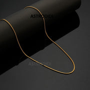 ASTRODIDI Gold Plated Chain | 24 Inch Stylish Light Weighted Golden Brass Neck Chain For Girls Women Men Boys (MHC-03)