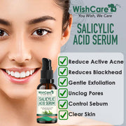 WishCare 2% Salicylic Acid Serum for Active Acne/Acne Marks & Blackheads with Zinc PCA, Tea Tree & Green Tea - 30 ml, Clear, (WSAS30)
