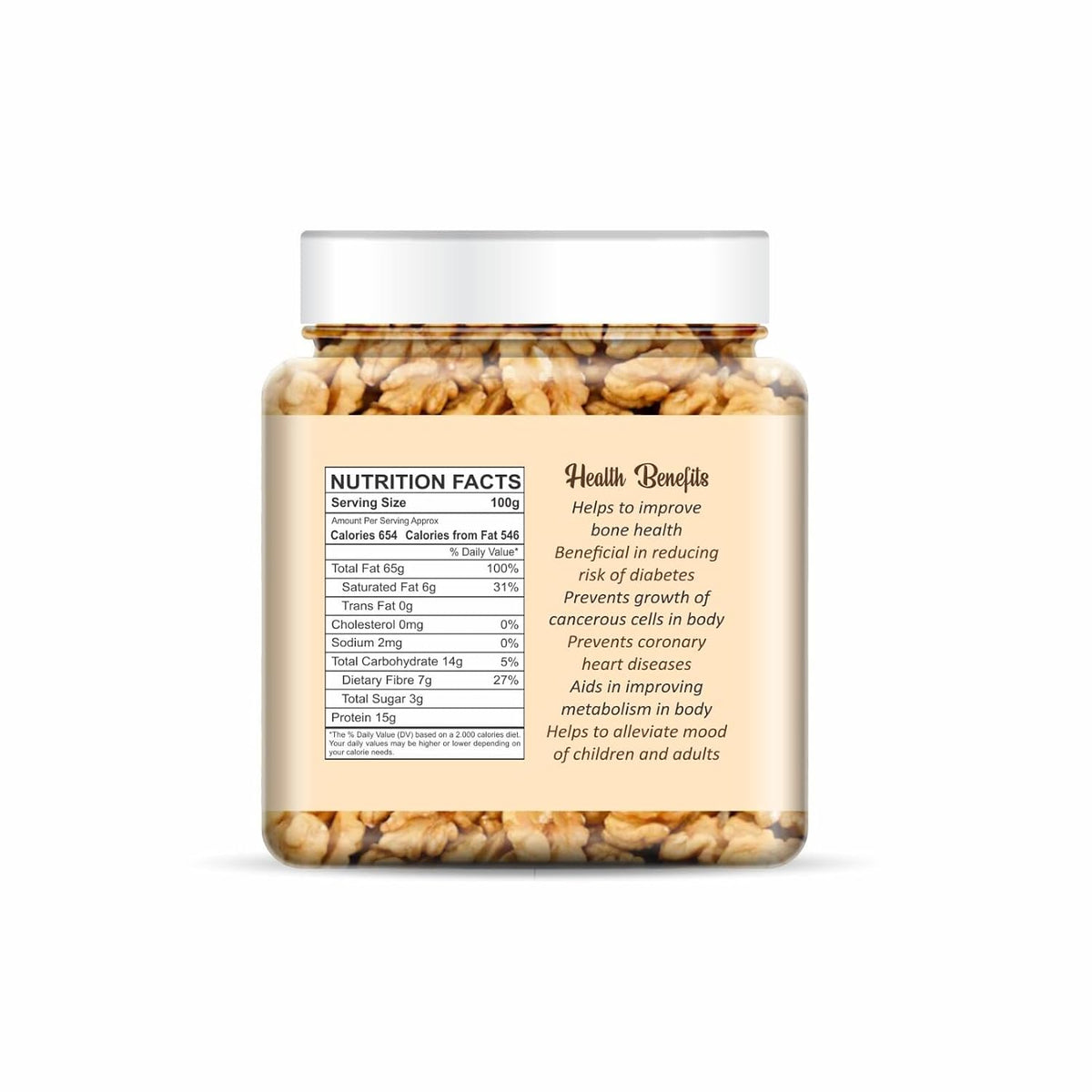 NatureVit Walnut Kernels (Akhrot Giri) 200g | Premium Light Halves | Rich in Omega-3, Protein & Antioxidants