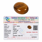 ASTRODIDI Tiger Eye Stone with Lab Certificate | Original Certified Loose Gemstone (6-7 Carat)