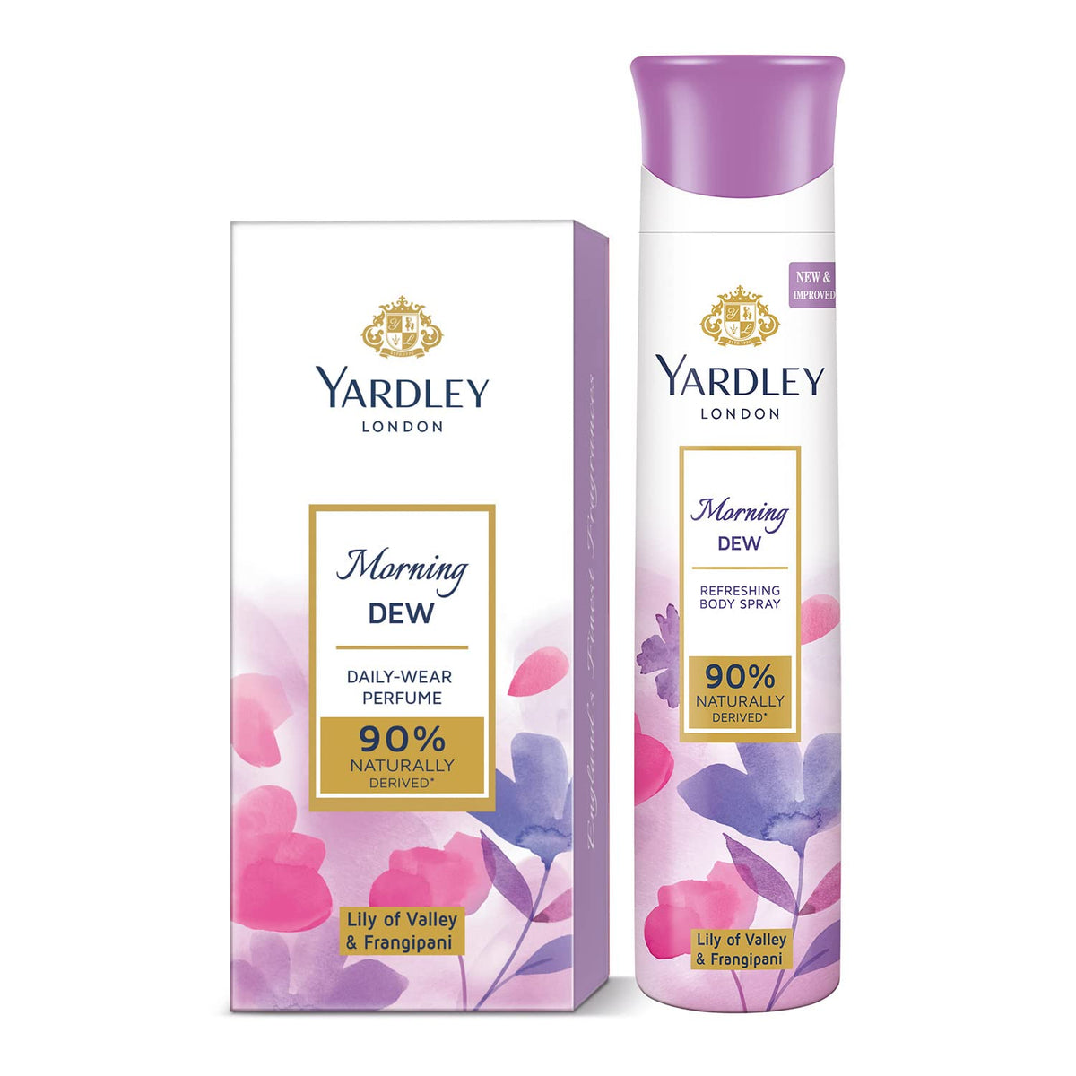 Yardley London Morning Dew Spray Perfume For Women, 100Ml & Morning Dew Refreshing Deo For Women, 150Ml