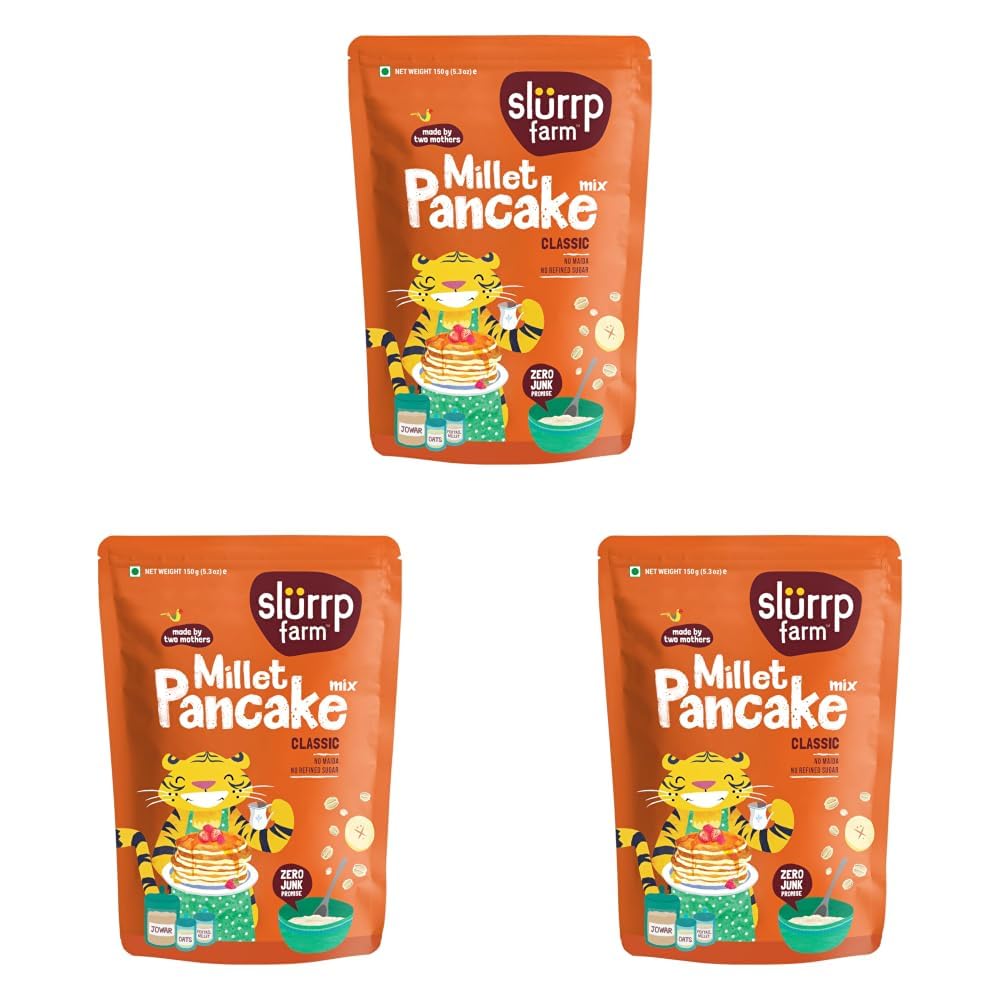 Slurrp Farm Classic Millet Pancake Mix, 150G (Pack of 3)