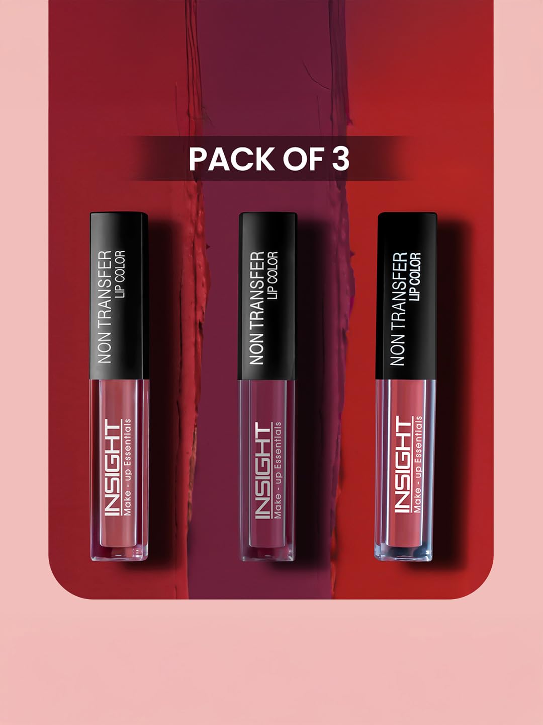 INSIGHT Non Transfer Liquid Lipstick Kit - Reds (Pack of 6) | Waterproof | Matte Finish | Transfer & Smudge Proof | Lightweight | 12 Hr Wear| Highly Pigmented 12 g