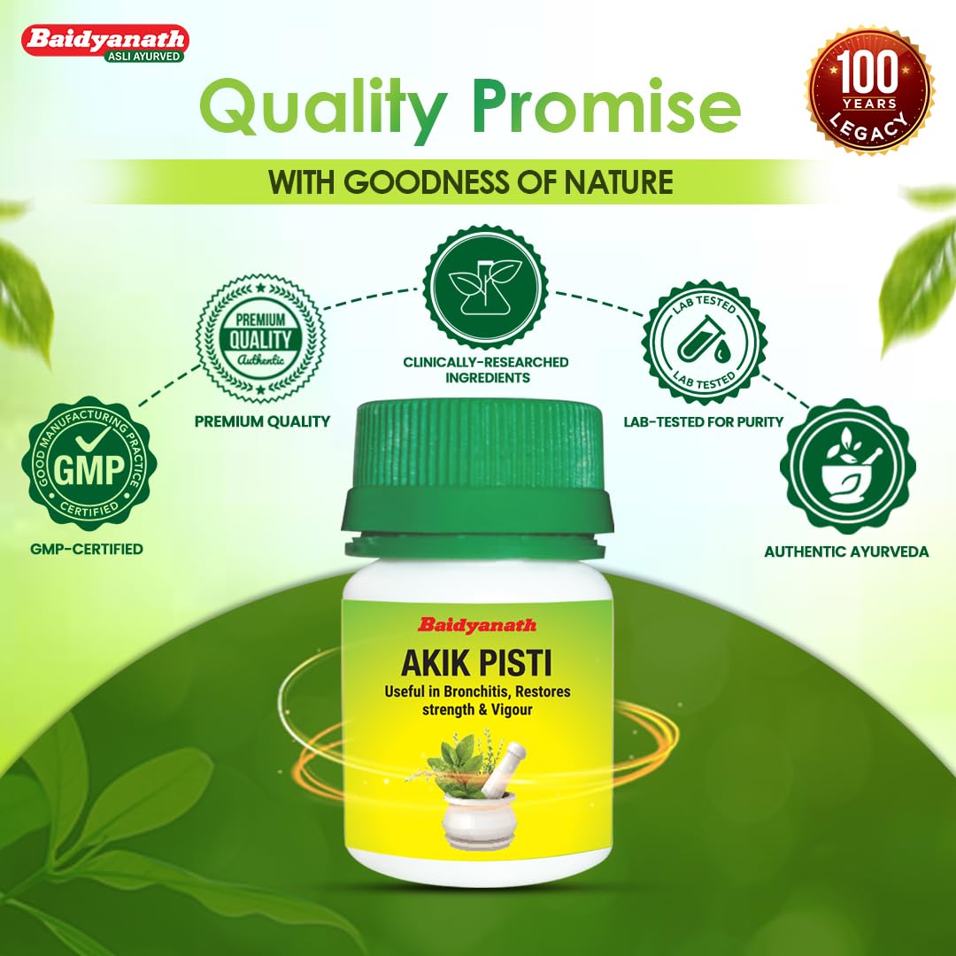 Baidyanath Akik Pishti Powder - 10g | Ayurvedic Supplement for Cardiac and Eye Health, Supports Overall Wellness