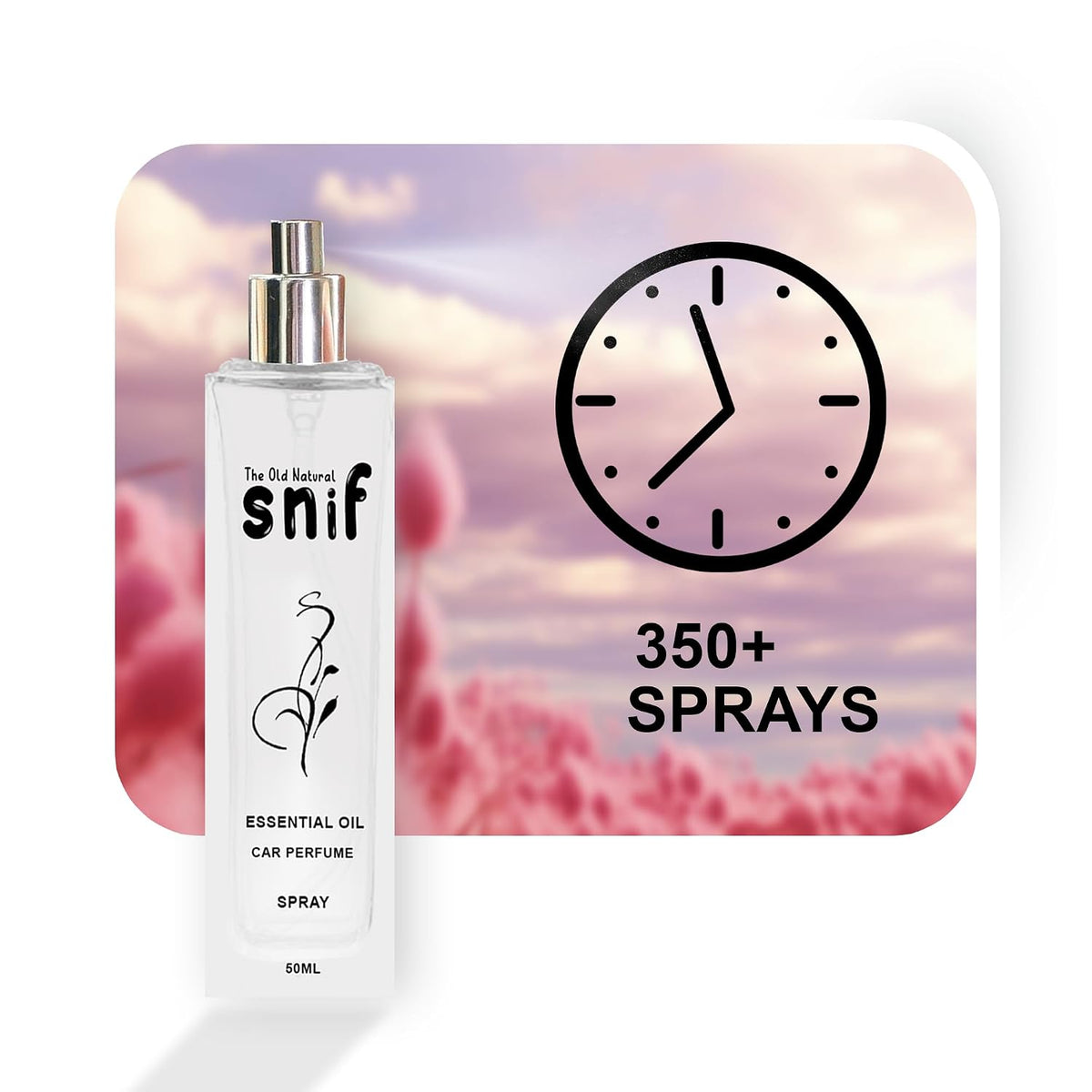 The Old Natural Spray Car Perfumes with Essential Oils Fragrance in Glass bottle with 2 Hanging Tags | Car Air Fresheners 50ml (Passion)