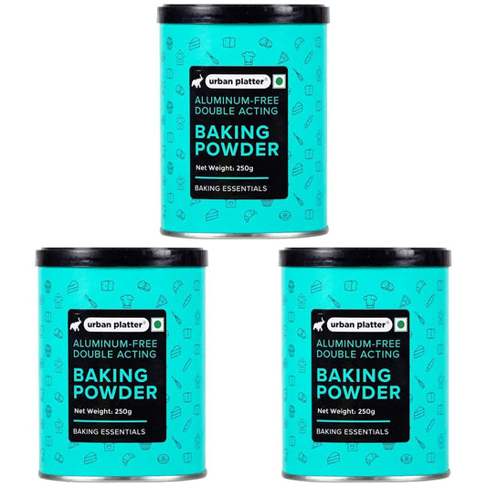 Urban Platter Aluminium-Free Baking Powder, 250g (Double-Acting Leavening Agent | Perfect for Fluffy Cakes, Breads, Baking) (Pack of 3)