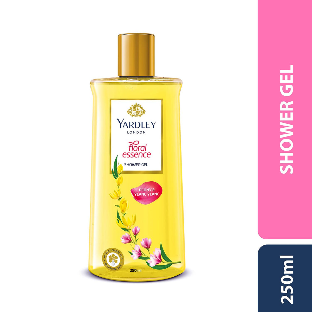 Yardley London| Shower Gel| Floral Essence| With Natural Oils Of Peony & Ylang Ylang| No Parabens| No Silicones | 250ml