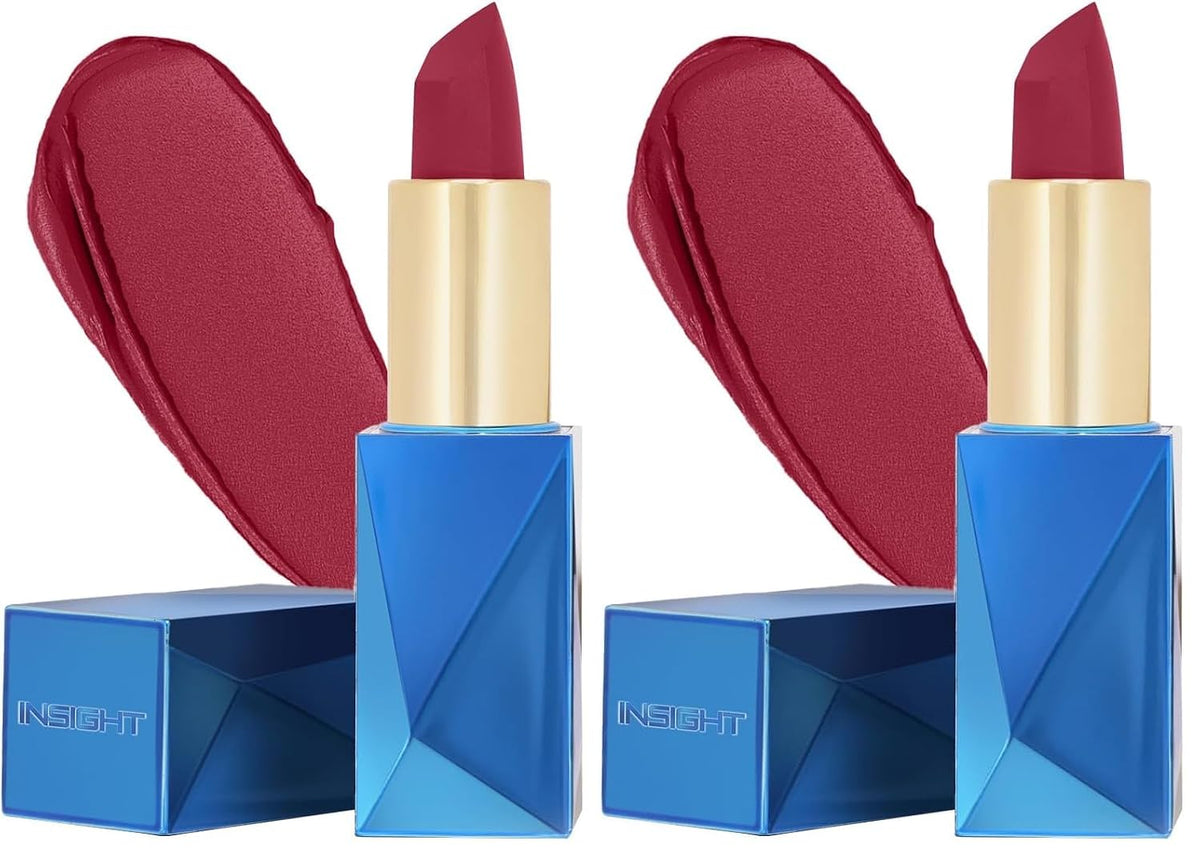 INSIGHT Professional Ultra Smooth Lipstick - Believe | Weightless Formula | Intense Color Payoff | Non-Sticky, Moisturizing | Enriched with Rice Bran Butter & Vitamin E - 3.8g (Pack of 2)