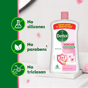 Dettol Liquid Handwash Bottle - Skincare Hand Wash-875ml | pH Balanced | 10x Better Germ Protection